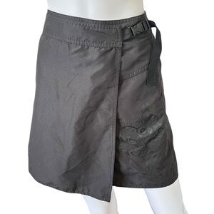 Vintage 90s Black Wrap Skirt LG Santa Cruz Skirt Beach Surf Skater Size XL